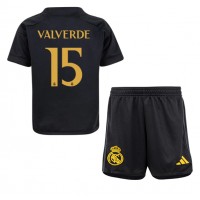 Camisa de time de futebol Real Madrid Federico Valverde #15 Replicas 3º Equipamento Infantil 2023-24 Manga Curta (+ Calças curtas)